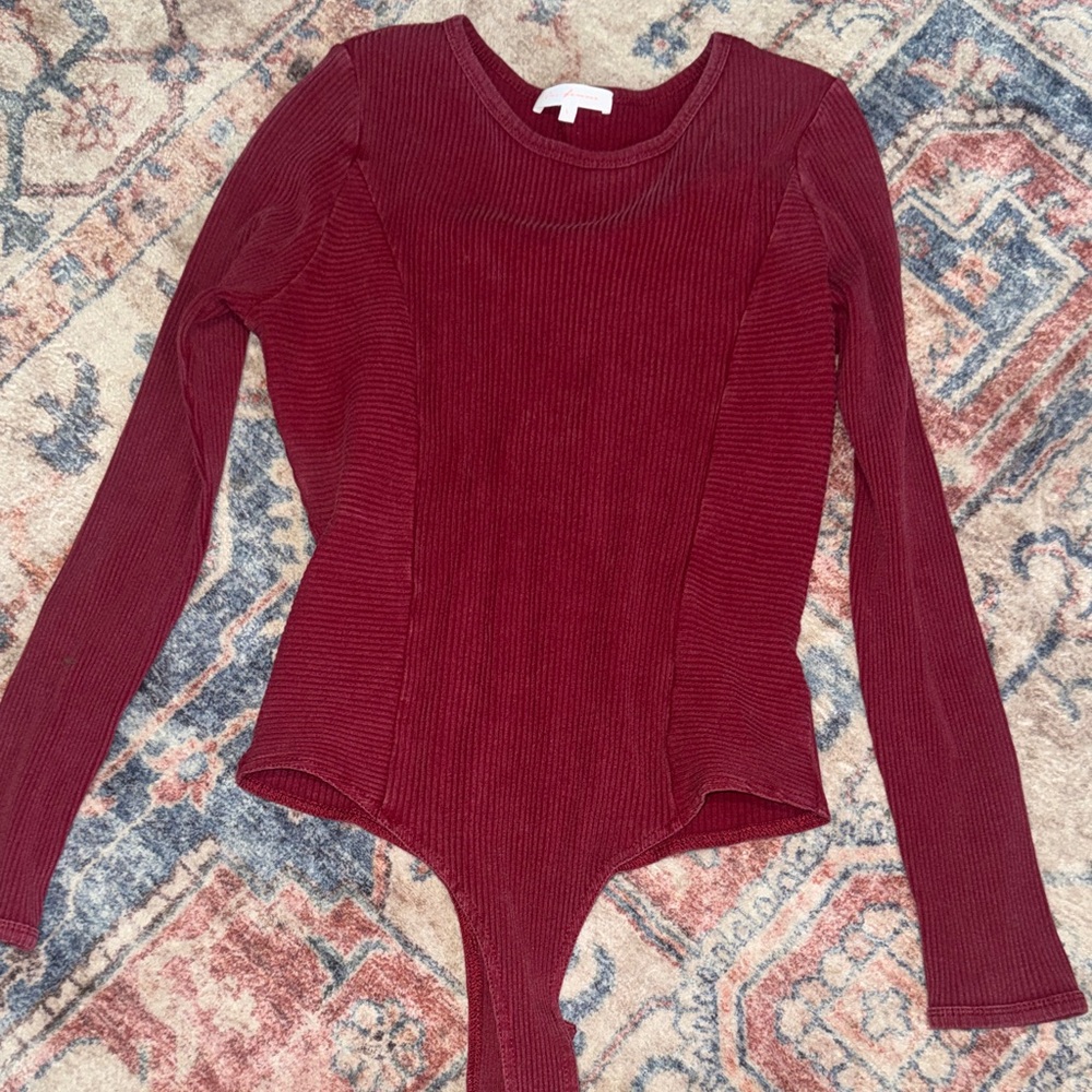 Burgundy Long Sleeve Bodysuit